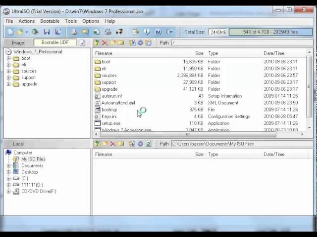 install win 7 using ultraiso