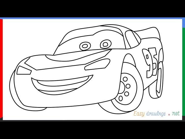 How To Draw Lightning McQueen Step by Step for Beginners