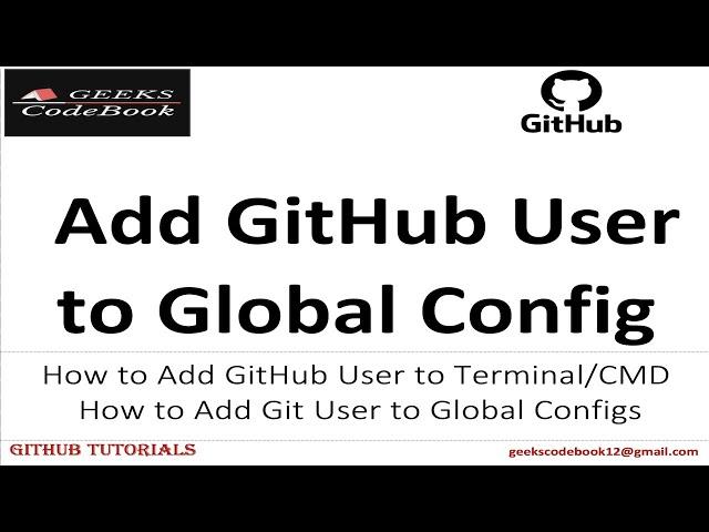 GitHub #3 | How to add GitHub user to Terminal or CMD as GitHub Global User