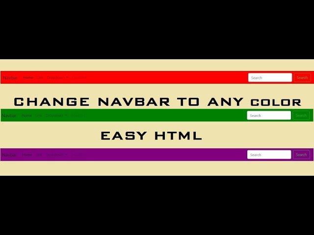 How to change NAVBAR color Bootstrap - Easy HTML 2019