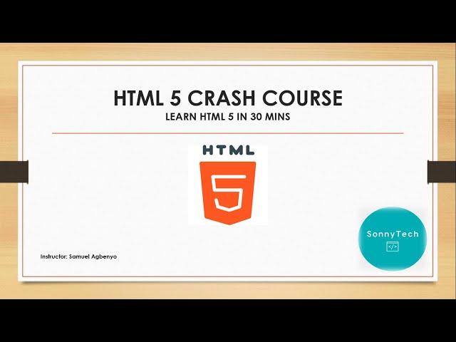 Learn  HTML 5 in 30 minutes