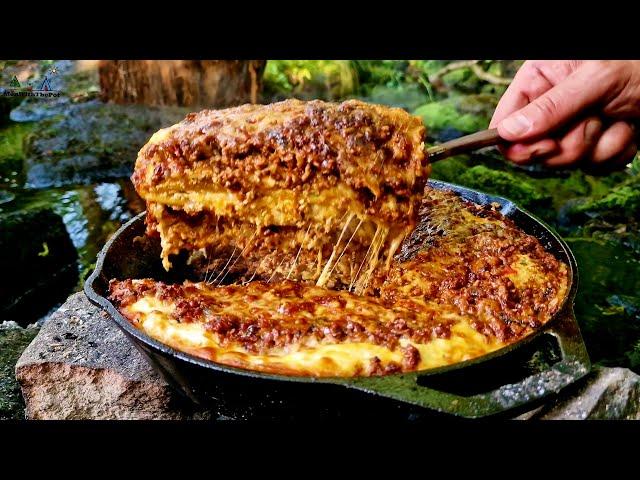 The Best Lasagna Ever cooked in Nature ASMR Cooking