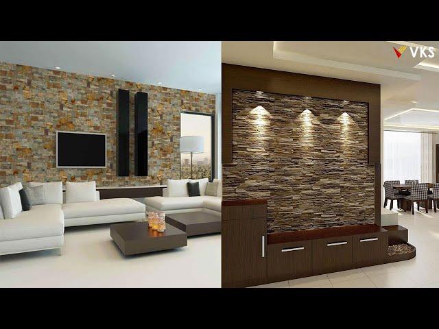 Modern Stone Wall Cladding Design Ideas | Living Room Stone Wall Decor Ideas | Home Wall Decor