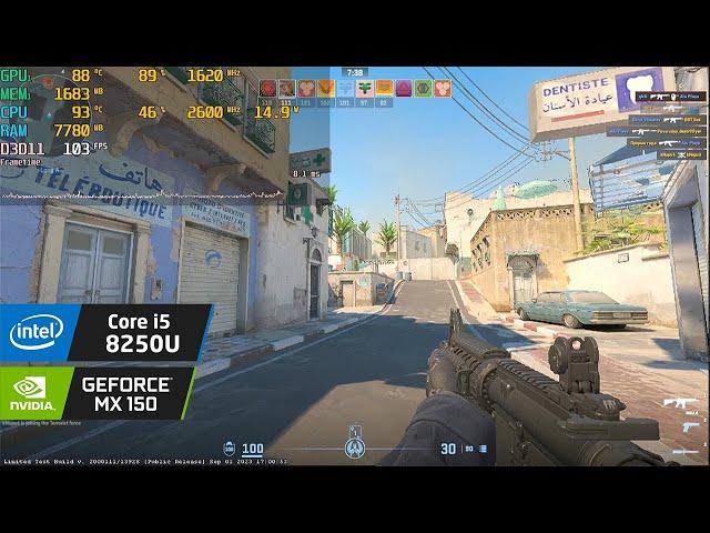 i5 8250u & MX150 | CS2 Dust 2 | Lowest settings | 1280x720