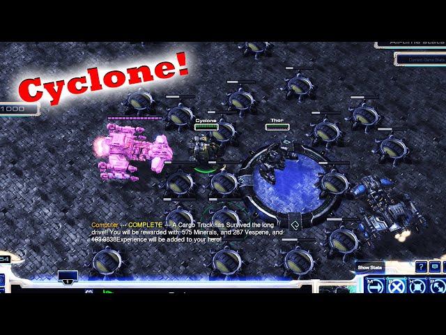 Explaining the Cyclone, the highest damage hero! / Zombie World unity test /  Starcraft 2 arcade