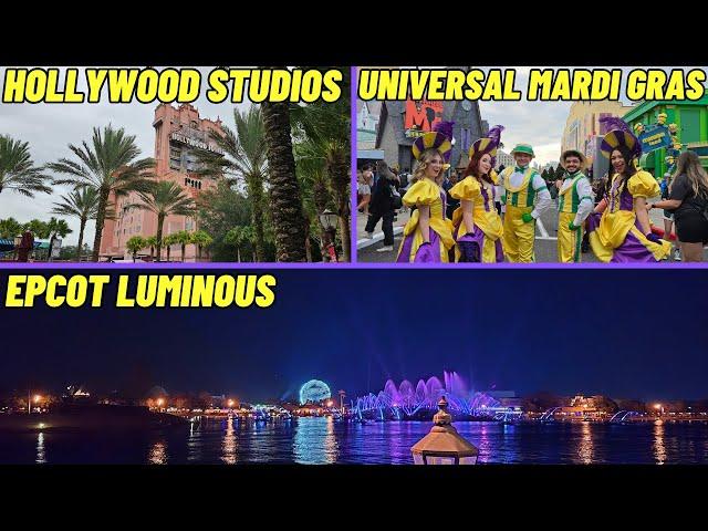  LIVE: Park Hopping Hollywood Studios, Universal Studios, Epcot Lumiunous Walt Disney World 3/17/25