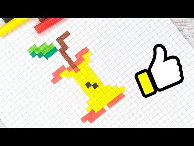 Как Рисовать Яблоко по Клеточкам В Ускорении / How to Draw an Apple Pixel art