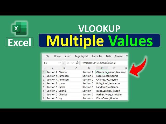 VLOOKUP to Return Multiple Values in Excel