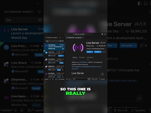 This extension Makes your existing server live and  helps you to live reload dynamic pages #shrots
