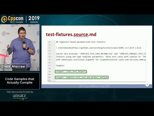 Code Samples that Actually Compile - Clare Macrae - CppCon 2019