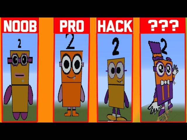 Numbberblocks Two Pixel Art | NOOB VS PRO VS HACKER Minecraft Pixel art