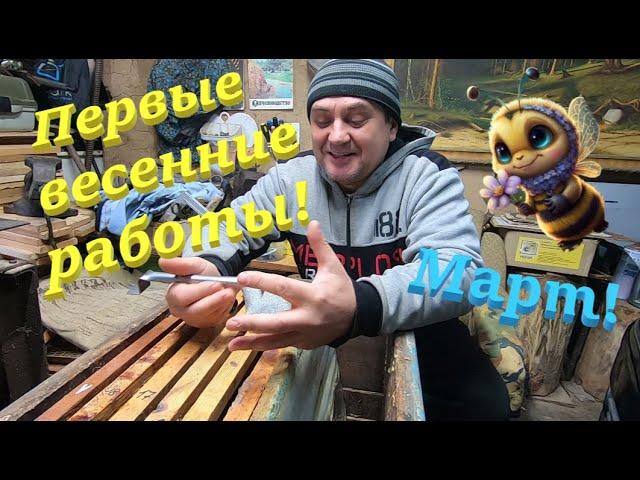  Первые ВЕСЕННИЕ РАБОТЫ на пасеке с пчелами в Марте! #пчеловодство1