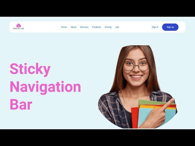 How to Make Sticky Navigation Bar in html and css