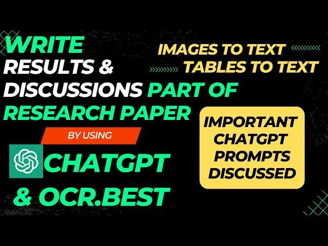 Write Results & Discussion Part of Research Paper using Chatgpt & Ocr |Chatgpt prompts |AI Tool