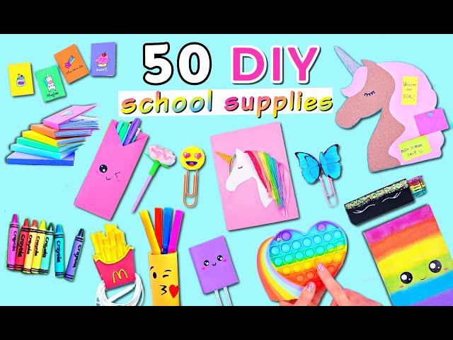 50 DIY - SCHOOL SUPPLIES IDEAS YOU WILL LOVE - Cute Hacks and Crafts For Back To School