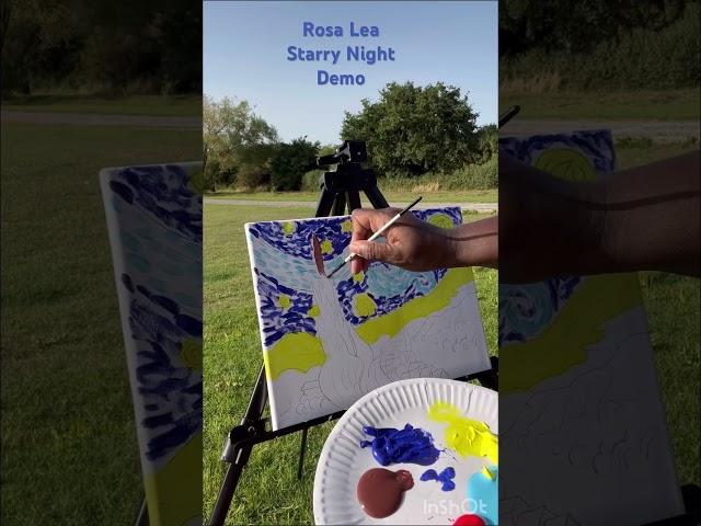 Rosa Lea’s Tutorial Demo of Van Gogh’s Starry Night. @rosaleaspaintstudio.com
