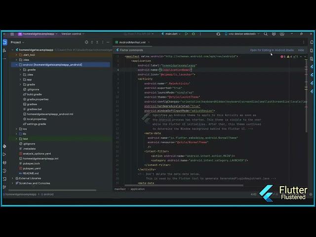 Flutter Flustered - Open Android Module in Android Studio Iguana