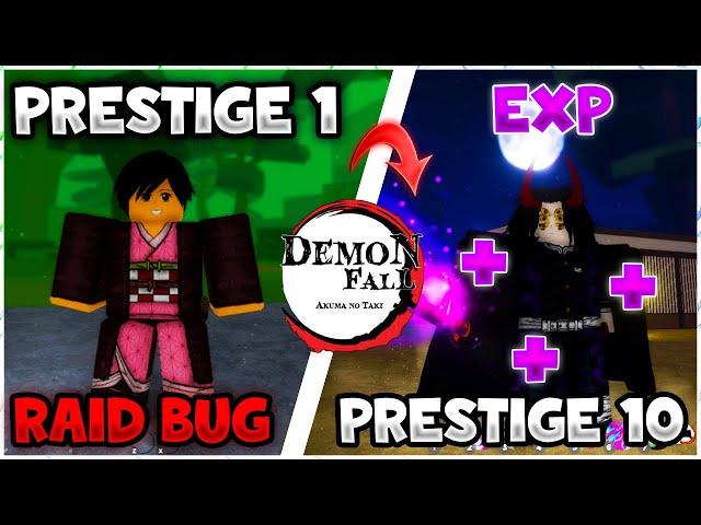 The Fastest Way To Level Up In Demonfall Roblox From Prestige 1 to Prestige 10 EXP Glitch UNPATCHED!