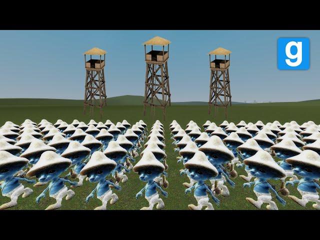 Smurf Cat Family Vs Towers In Garry's Mod !!