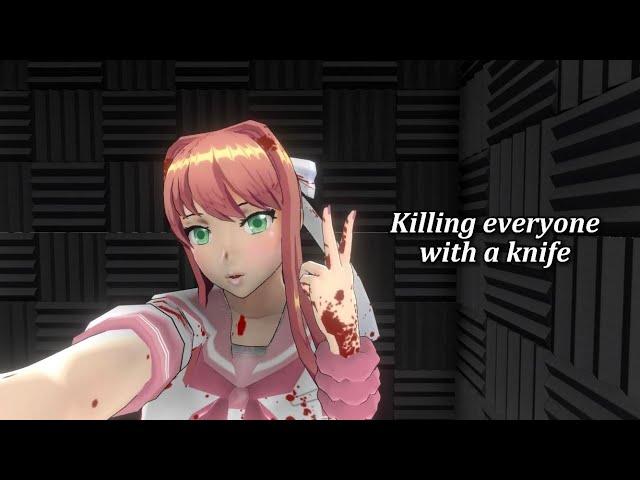 Genocide Ending only with a Knife - (No Garbage Bags) - Yandere Simulator