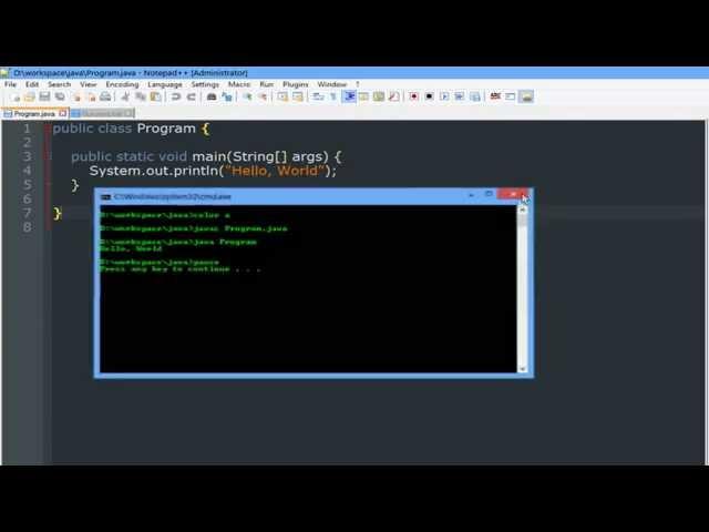 Using Notepad++ to Compile and Run Java Programs