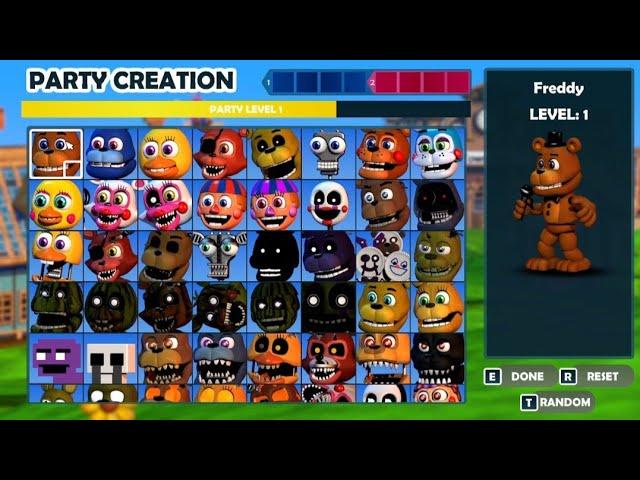 FNAF WORLD The Resurrection - Gameplay Showcase 2 (Party Creation Menu)