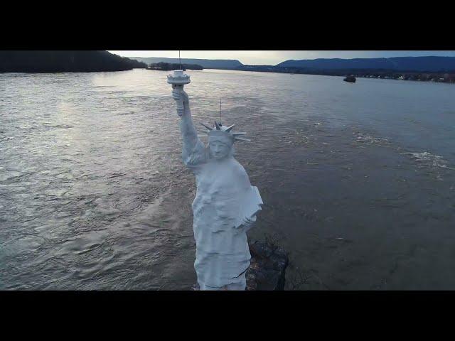 Flying to the Mini Statue of Liberty in Harrisburg, PA