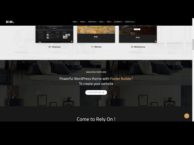 BIM - Architecture and Interior Design Elementor WordPress Theme elegant clean Easy Create Website