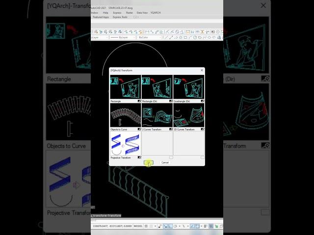 Curve transform #autocad #autocaddesign #architecture #civilengineering