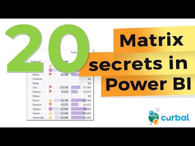 20 tricks to finally master the Matrix visualization in Power BI!!