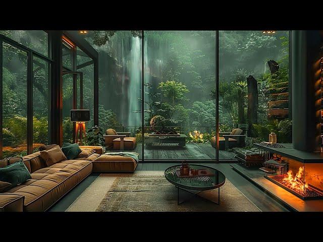 Rainy Day At Cozy Forest Room Ambience: Crackling Fire And Rain Sounds For Meditation, Deep Sleep