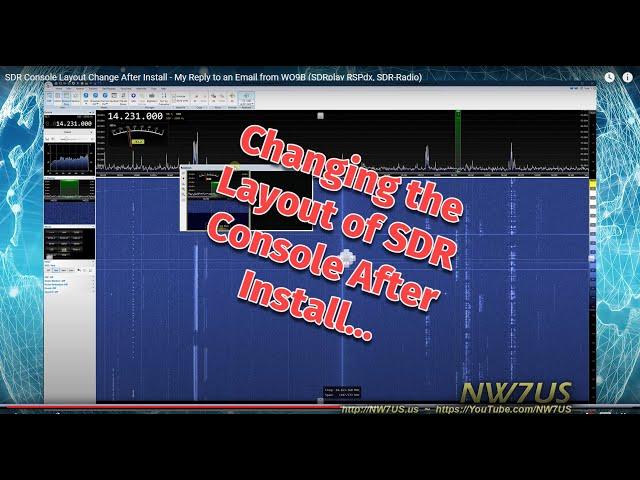 SDR Console Layout Change After Install - My Reply to an Email from WO9B (SDRplay RSPdx, SDR-Radio)