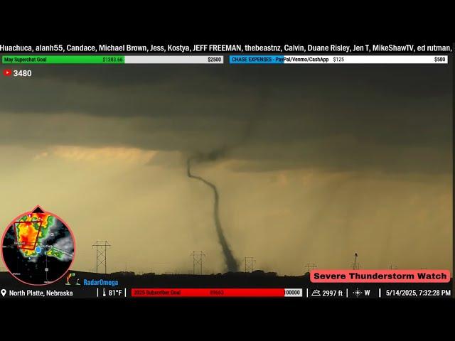 Landspout Tornado near North Platte, NE (5/14/25) - Live As It Happened