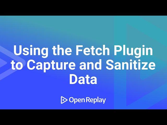 Capturing and Sanitizing Request & Response data with Fetch
