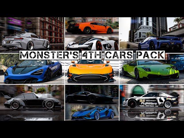 How to download and install (70) BEST Add-On Cars Pack for GTA V - (MONSTER's 4th Cars Pack) #4