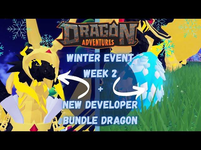 Week 2 for the Winter Event + A NEW Dev Dragon is Here!!-Roblox Dragon Adventures