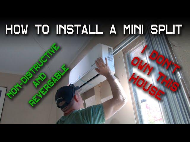 Install a Mini Split AC Thru a Window - Non Destructive Install on a Rental