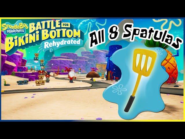 Bikini Bottom (Hub World) - All Golden Spatulas | SpongeBob Battle for Bikini Bottom - Rehydrated