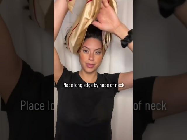 How to protect your Wavy Hair for bedtime | Silk Scarf Wrap Tutorial