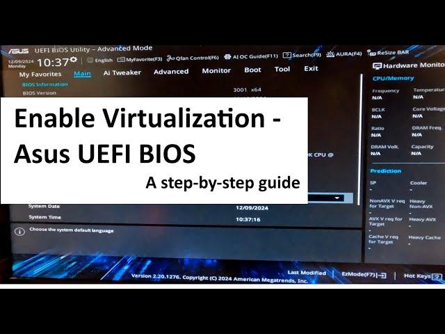 So aktivieren Sie die Virtualisierung im Asus UEFI BIOS Utility – 2024