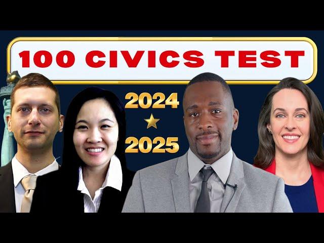 One Easy 2X Answer for USCIS Citizenship Exam 100 Civics US Citizen Test Questions, Ciudadania 2025