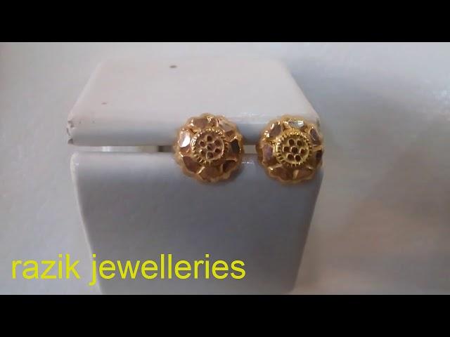 gold Nose pin designs for women 22kt gold #11 | Razik jewelleries