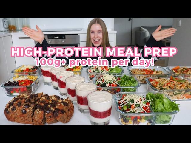 Healthy & High protein Meal Prep | 100G+ Protein Per Day! Healthy Banana Bread, Noodles, Parfaits...