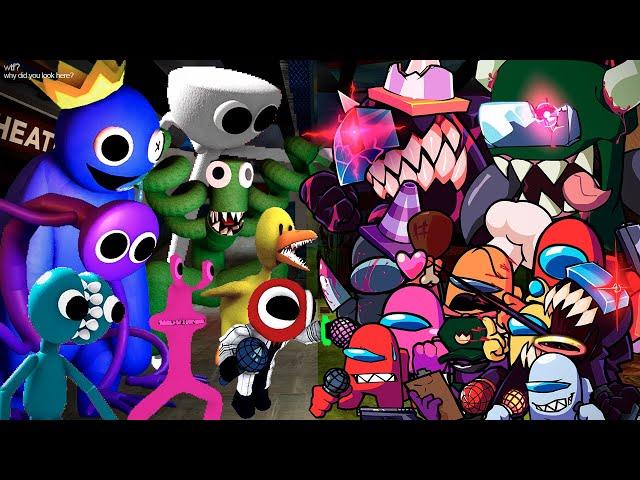 3D Rainbow Friends Vs Impostor V4 Sings It Friday Night Funkin Mod (Roblox) (Among Us)