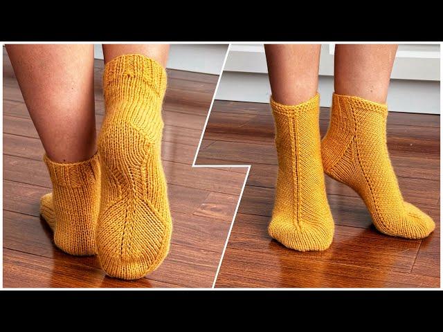 Socks on two knitting needles. Socks with anatomical soles. Detailed masterclass. Knitting socks