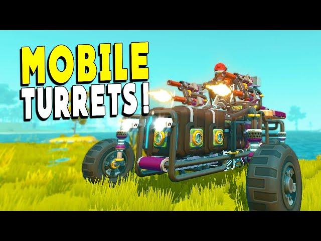 Mobile Turrets Put a STOP to All FarmBots! - Scrap Mechanic Survival