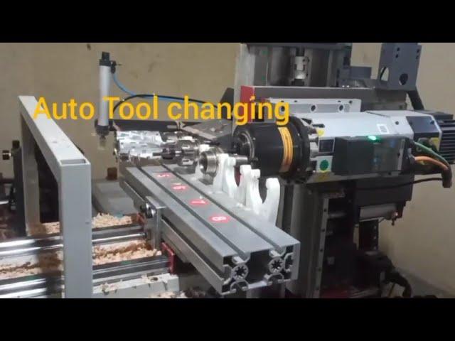 Auto Changing Tool# Auto Loading#Auto Measure  tool Length #Woodtech#Mass production#chair leg#lathe