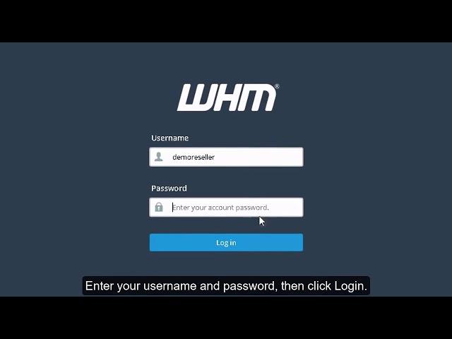 How to login to WebHost Manager?
