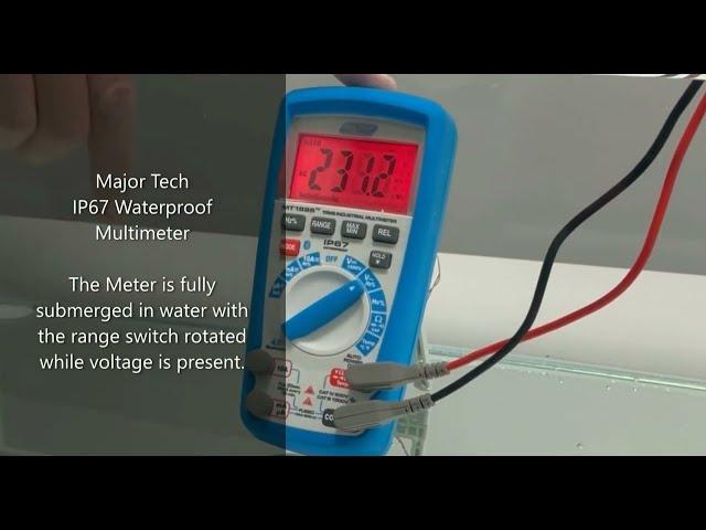 Major Tech IP67 Multimeter demonstrated underwater