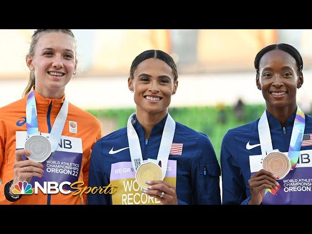 McLaughlin, Muhammad, and Bol receive medals after unforgettable 400m hurdles final | NBC Sports